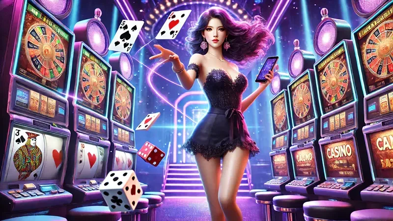 Antarmuka slot mobile dengan kartu permainan di D73